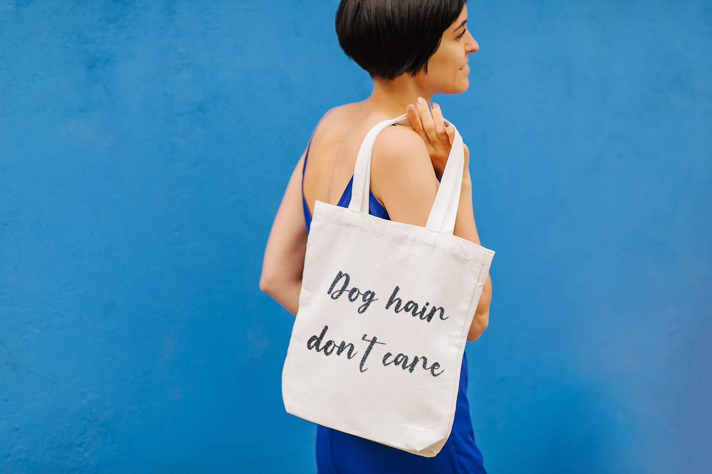 'Dog hair, don't care' Cotton Tote Bag